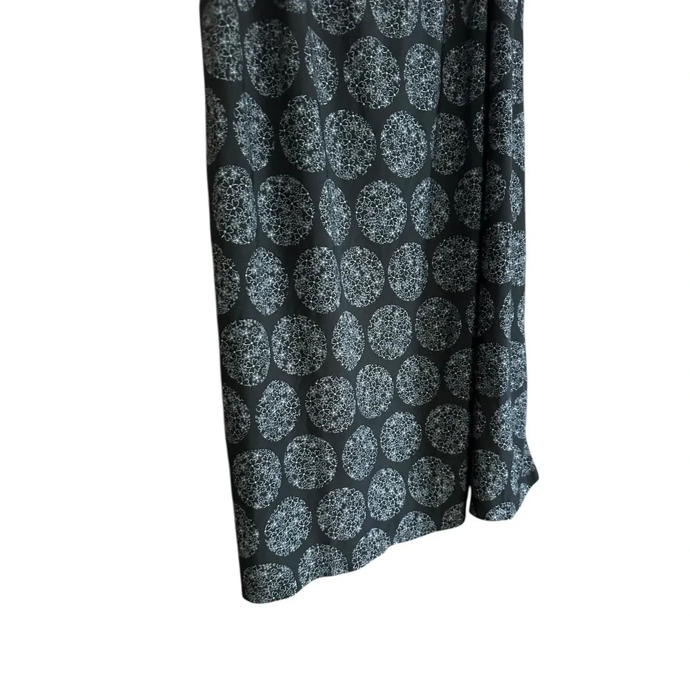 Sleep Sense‎ Pajama Dress Black White Floral Print Short Sleeve Sleepwear Small
